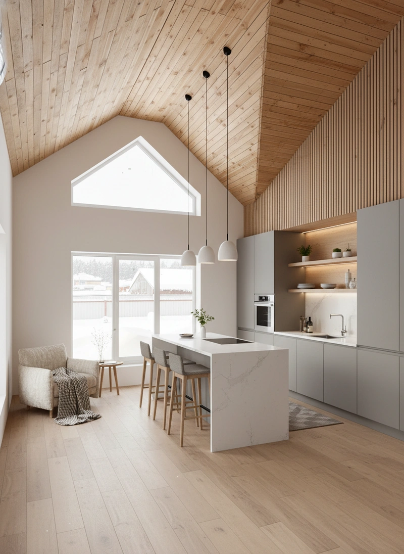 Дизайн интерьера в стиле Хюгге — Кухня от нейросети RoomGPT