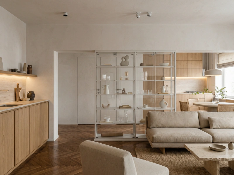 Дизайн кухни в стиле Japandi — фото интерьера от нейросети RoomGPT