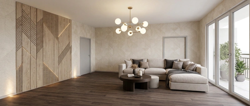 Дизайн интерьера в стиле Контемпорари — Гостиная от нейросети RoomGPT