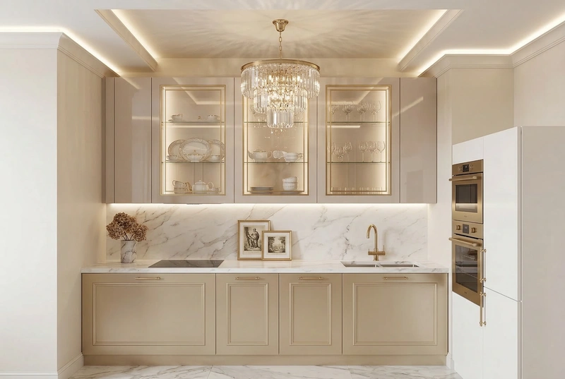 Дизайн кухни в стиле Неоклассика — фото интерьера от нейросети RoomGPT