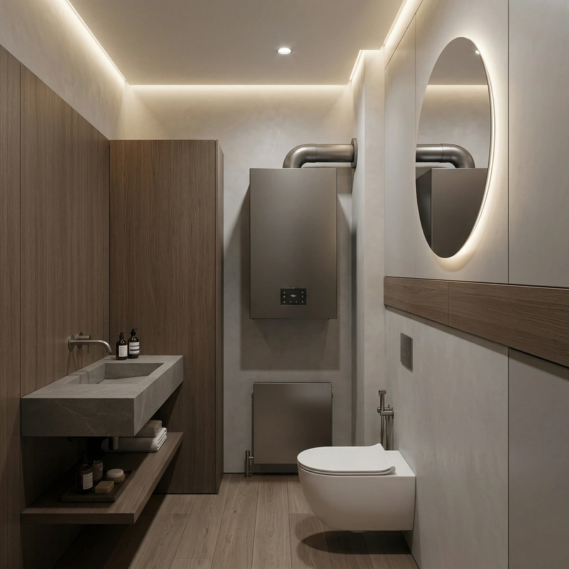 Дизайн ванной в стиле Минимализм — фото интерьера от нейросети RoomGPT