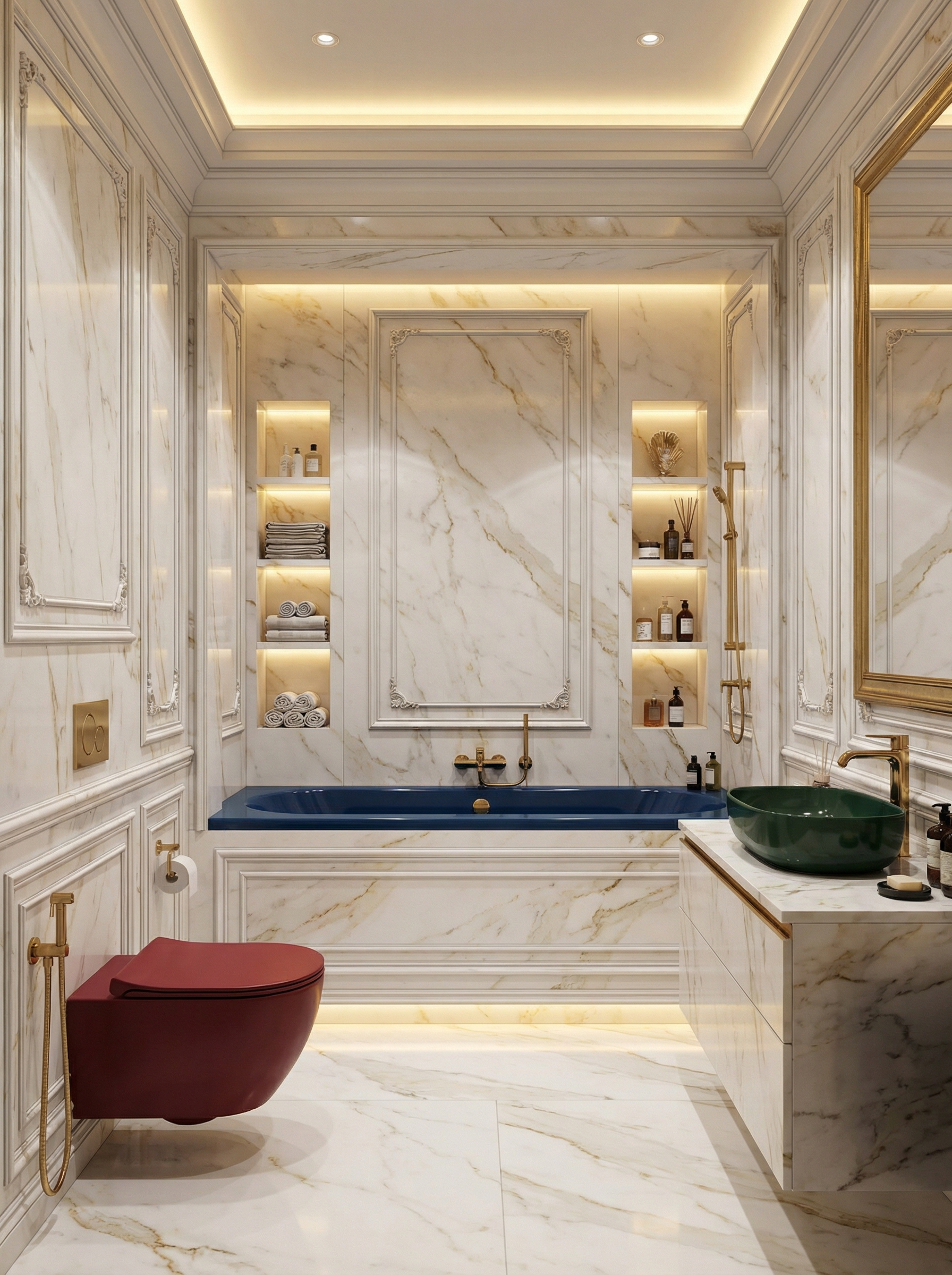 Дизайн ванной в стиле Классика — фото интерьера от нейросети RoomGPT