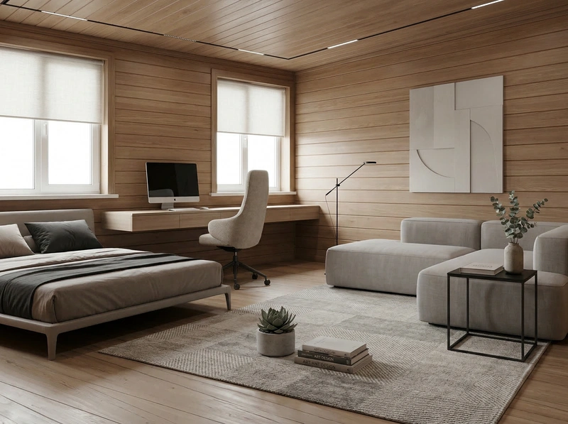 Дизайн интерьера в стиле Минимализм — Гостиная от нейросети RoomGPT