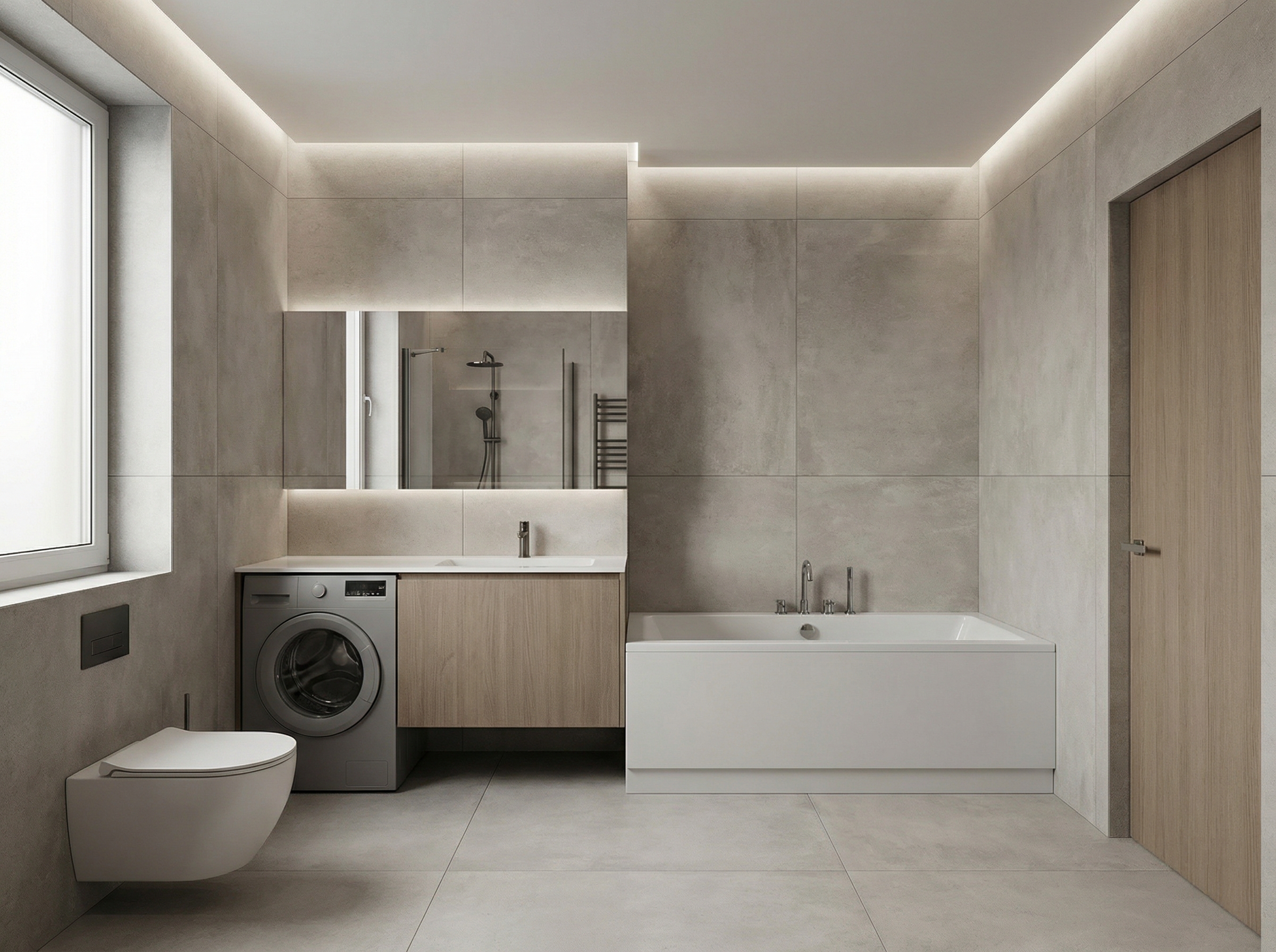 Дизайн ванной в стиле Минимализм — фото интерьера от нейросети RoomGPT