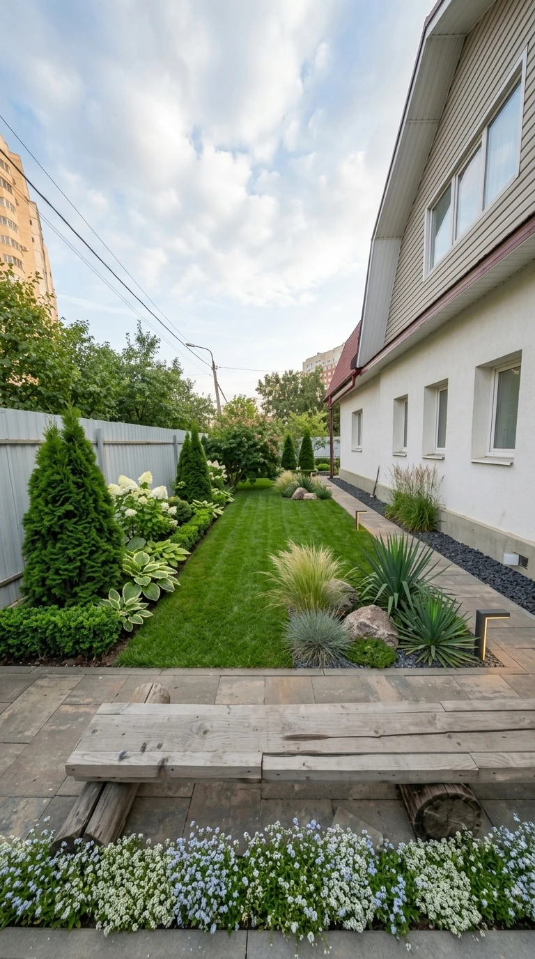 Ландшафтный дизайн в стиле Минимализм — Участок от нейросети RoomGPT
