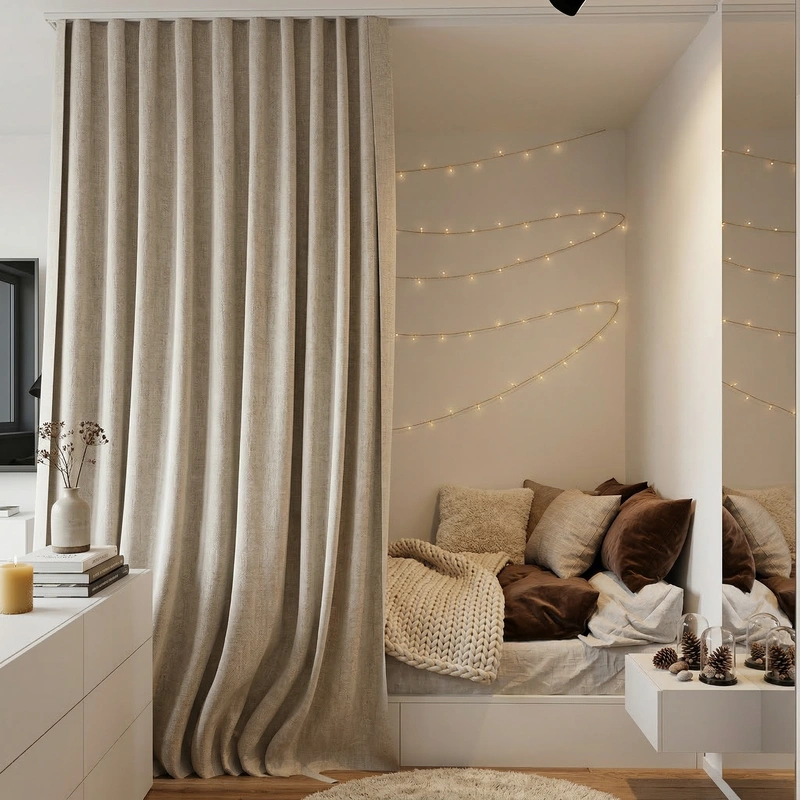 Дизайн спальни в стиле Хюгге — фото интерьера от нейросети RoomGPT