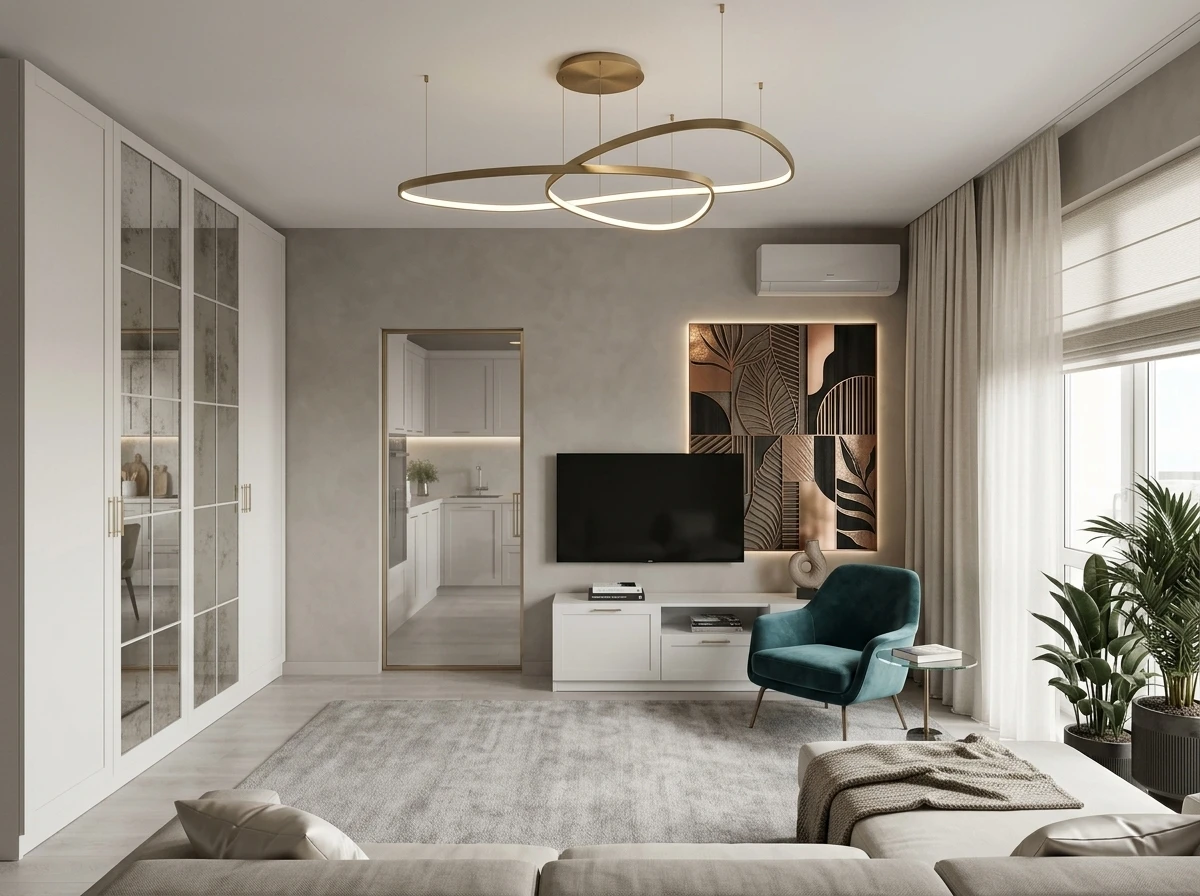 Дизайн интерьера в стиле Минимализм — Гостиная от нейросети RoomGPT