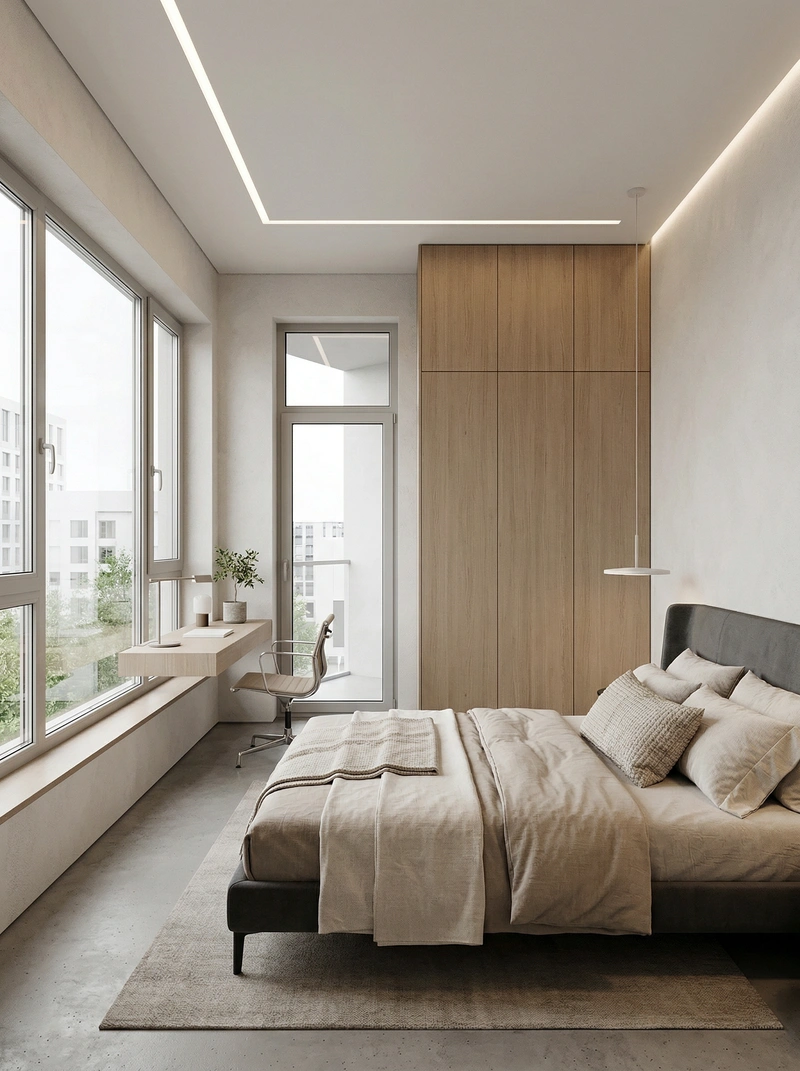 Дизайн интерьера в стиле Минимализм — Спальня от нейросети RoomGPT