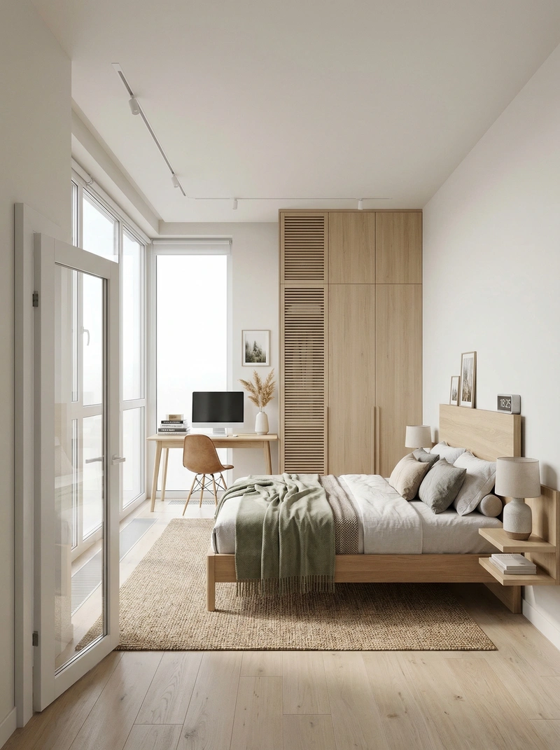 Дизайн интерьера в стиле Сканди — Спальня от нейросети RoomGPT