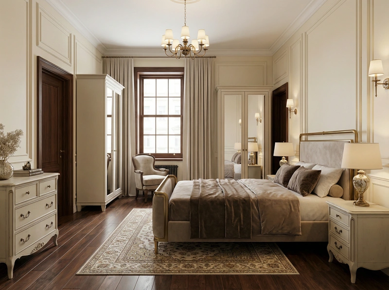 Дизайн интерьера в стиле Классика — Спальня от нейросети RoomGPT