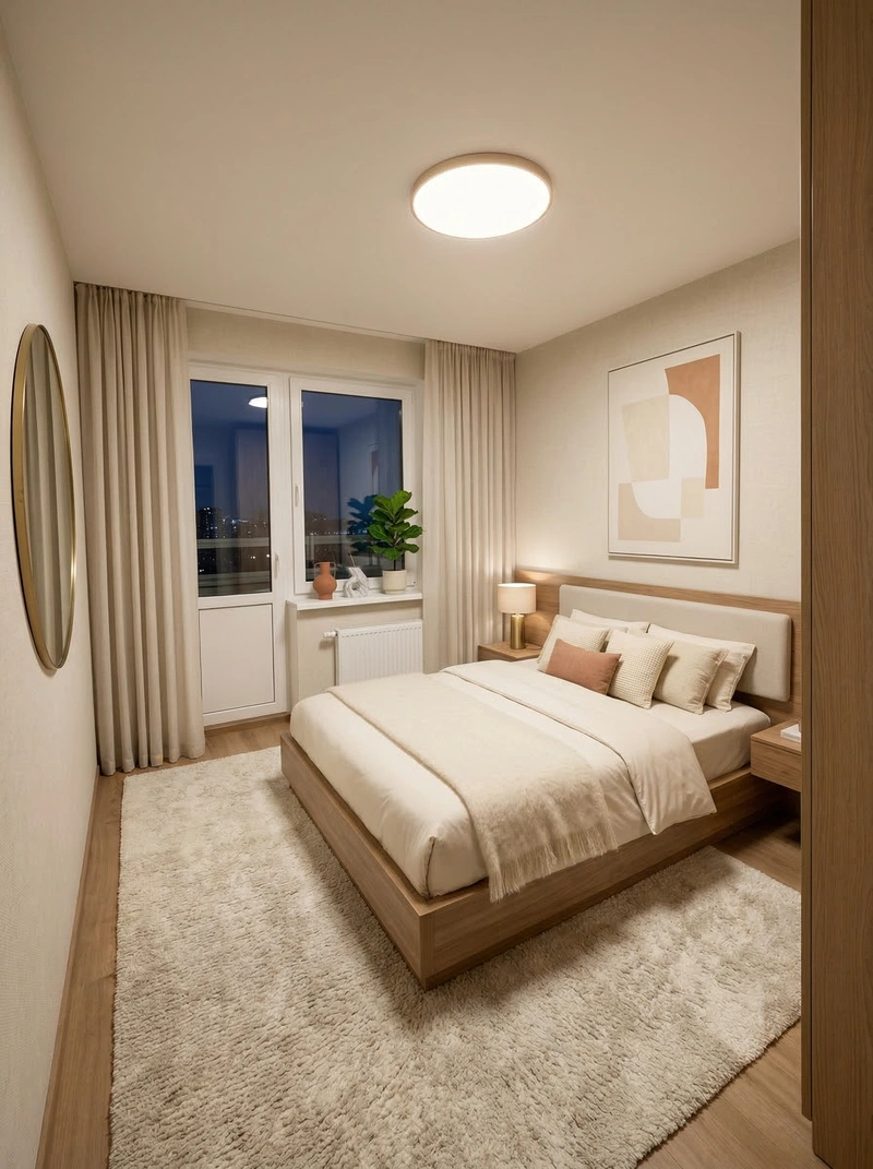Дизайн интерьера в стиле Минимализм — Спальня от нейросети RoomGPT