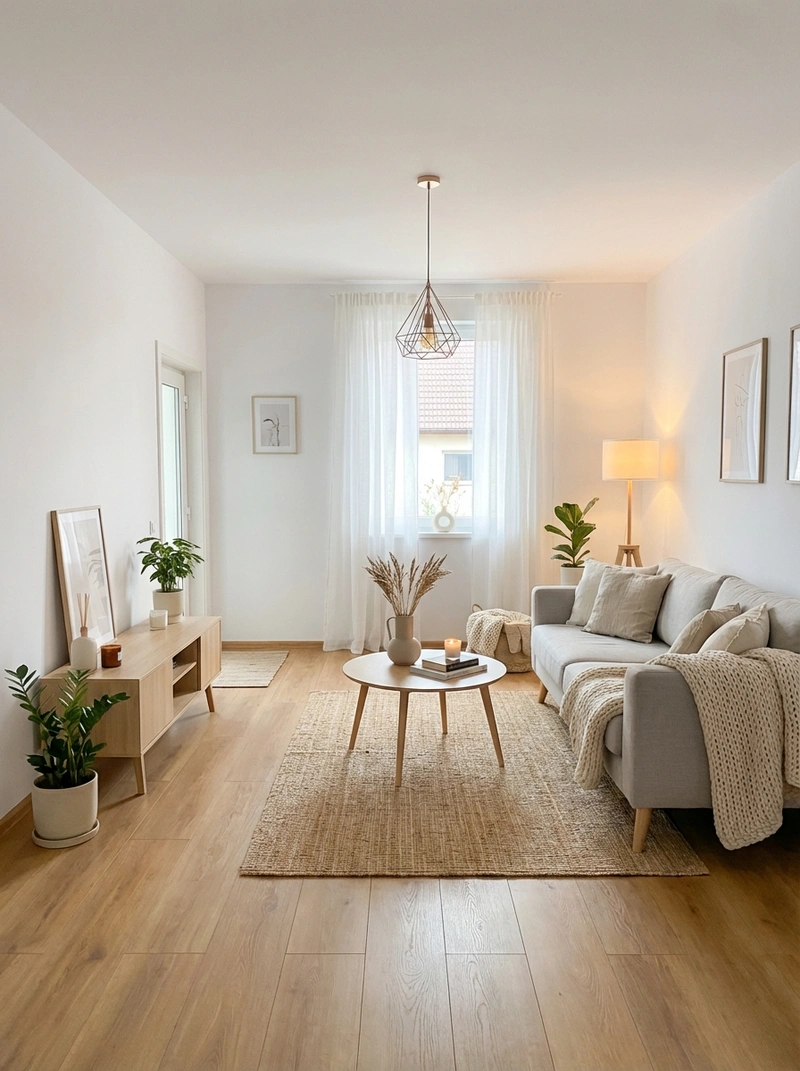 Дизайн интерьера в стиле Хюгге — Гостиная от нейросети RoomGPT