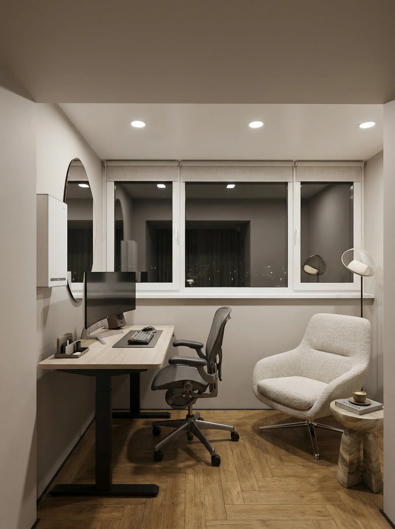 Дизайн интерьера в стиле Минимализм — Кабинет от нейросети RoomGPT