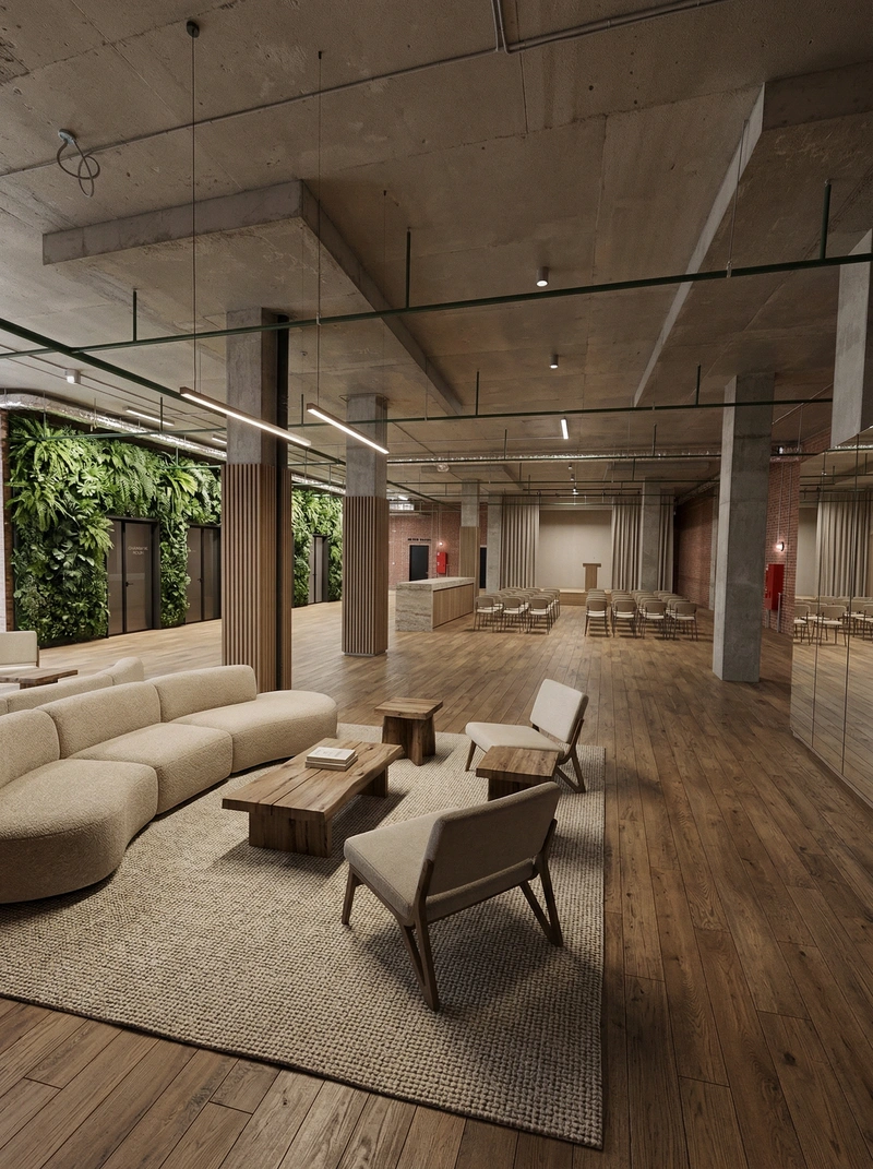 Дизайн интерьера в стиле Контемпорари — Гостиная от нейросети RoomGPT