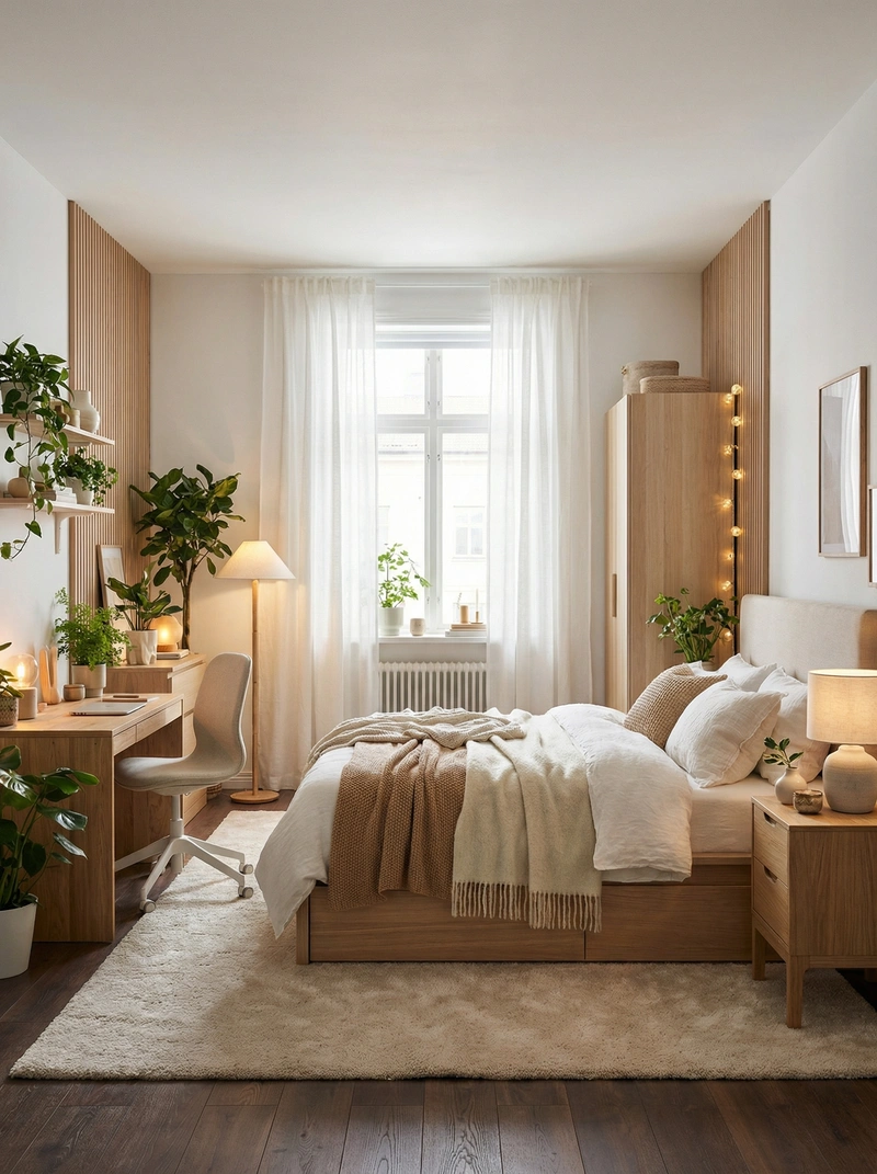Дизайн интерьера в стиле Хюгге — Спальня от нейросети RoomGPT