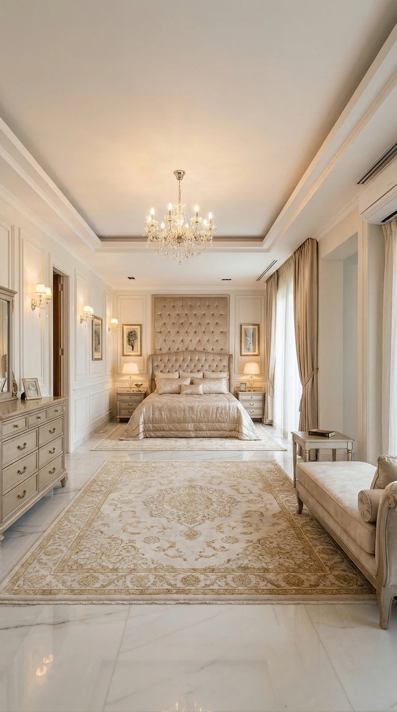 Дизайн спальни в стиле Классика — фото интерьера от нейросети RoomGPT