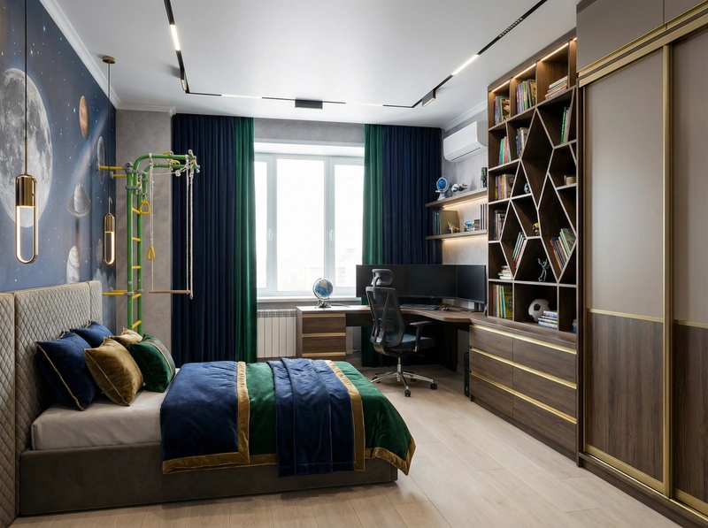 Дизайн детской в стиле Британский — фото интерьера от нейросети RoomGPT