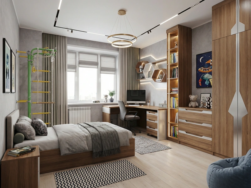 Дизайн интерьера в стиле Эклектика — Детская от нейросети RoomGPT