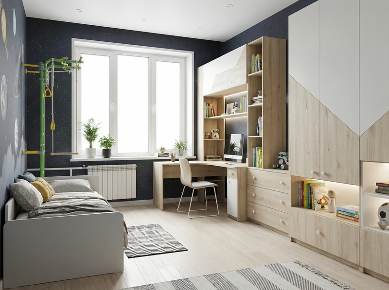 Дизайн интерьера в стиле Сканди — Детская от нейросети RoomGPT