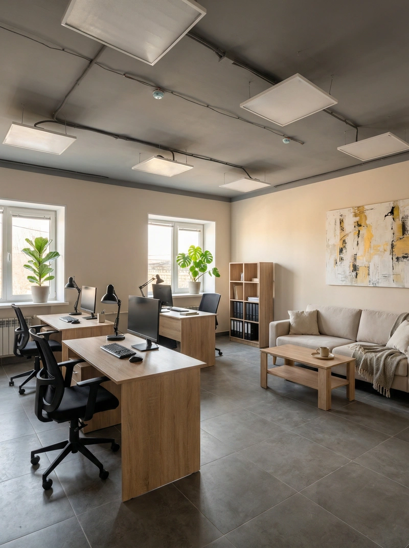 Дизайн интерьера в стиле Хюгге — Кабинет от нейросети RoomGPT