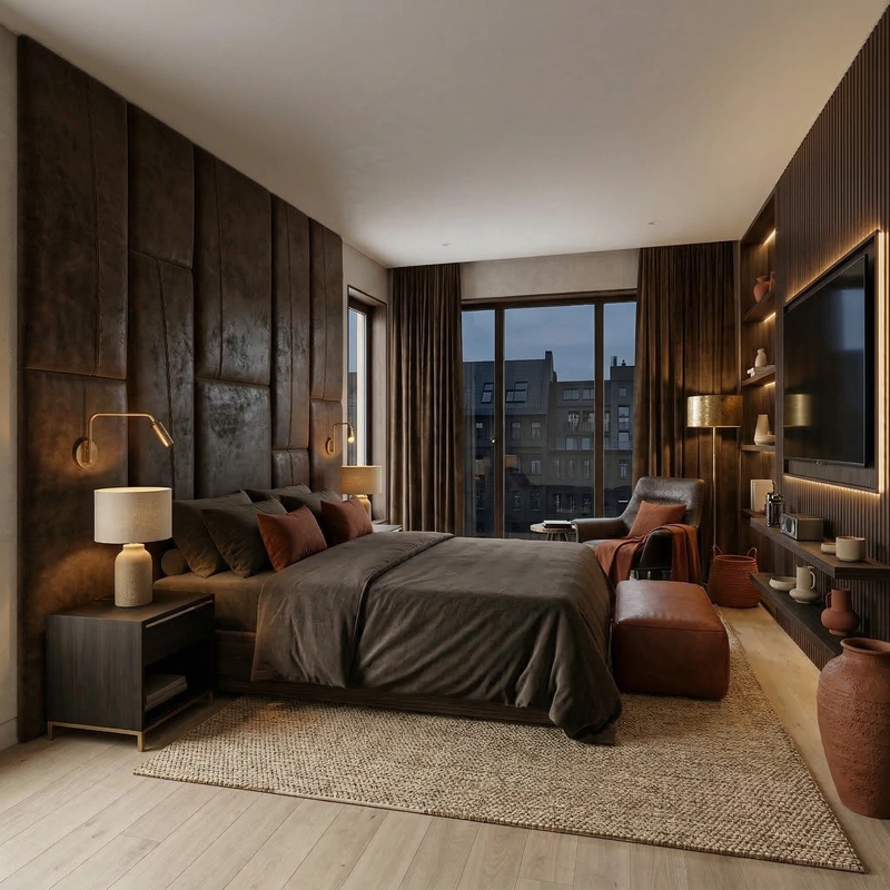 Дизайн интерьера в стиле Блэктэк — Спальня от нейросети RoomGPT