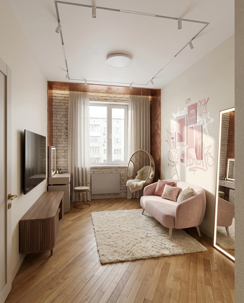 Дизайн гостиной в стиле Лофт — фото интерьера от нейросети RoomGPT