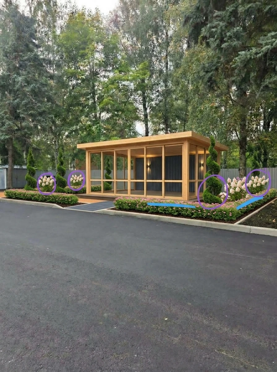 Ландшафтный дизайн в стиле Минимализм — Участок от нейросети RoomGPT