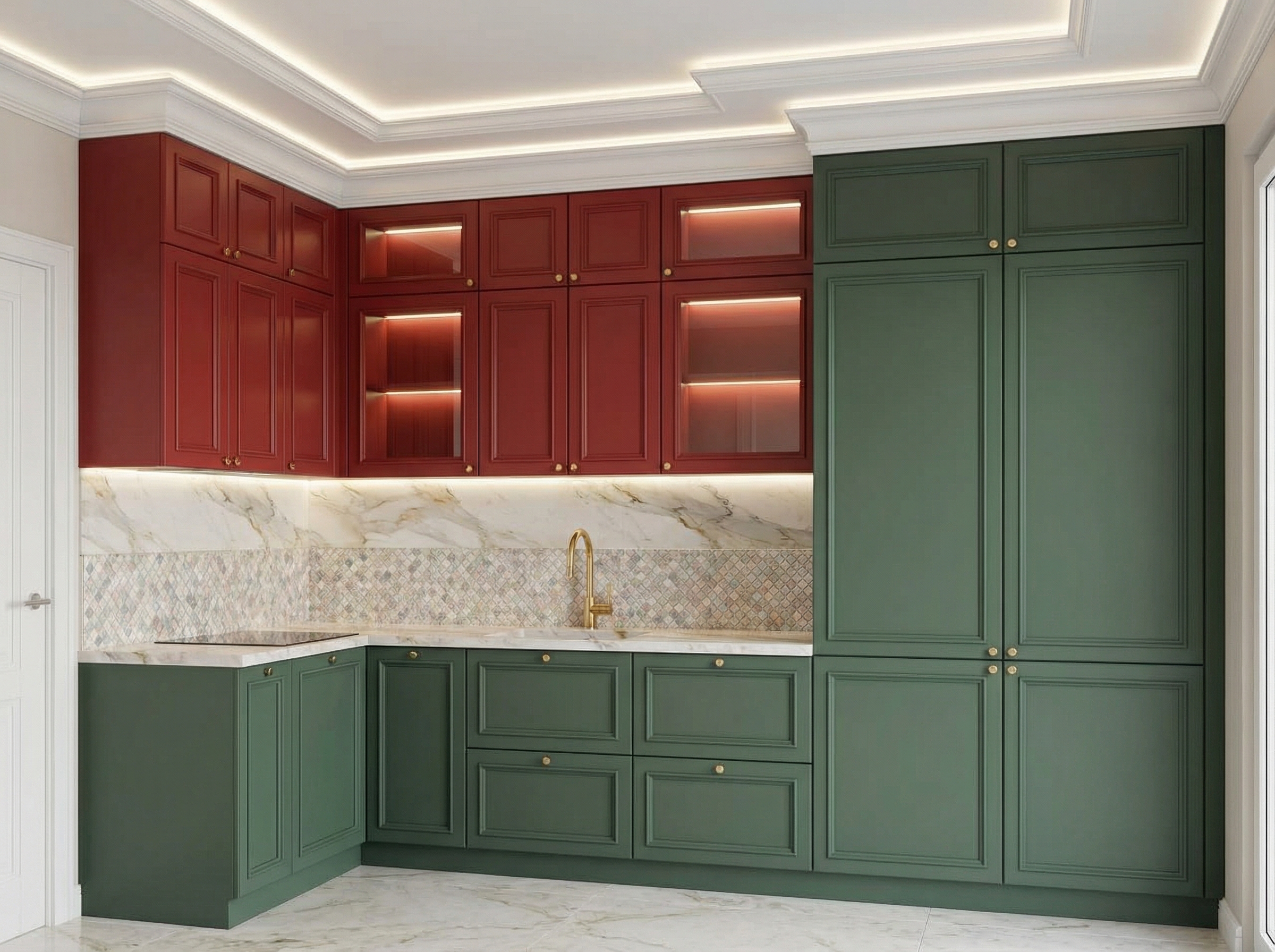 Дизайн кухни в стиле Классика — фото интерьера от нейросети RoomGPT