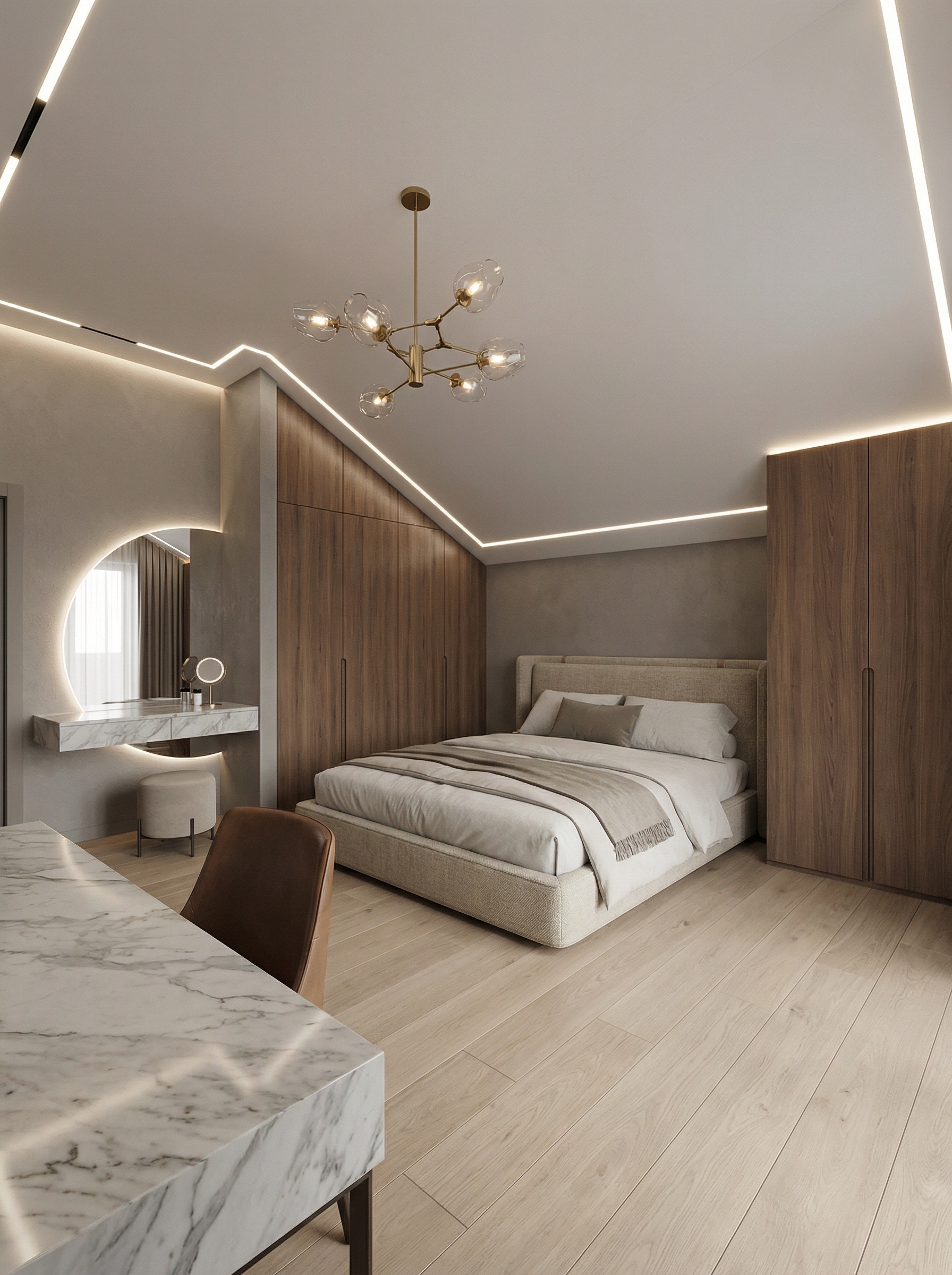 Дизайн спальни в стиле Минимализм — фото интерьера от нейросети RoomGPT