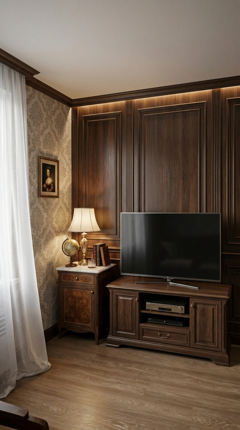 Дизайн гостиной в стиле Классика — фото интерьера от нейросети RoomGPT