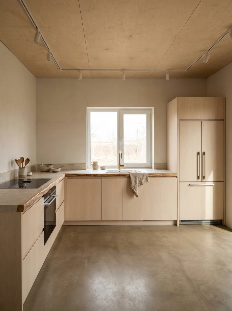 Дизайн кухни в стиле Japandi — фото интерьера от нейросети RoomGPT