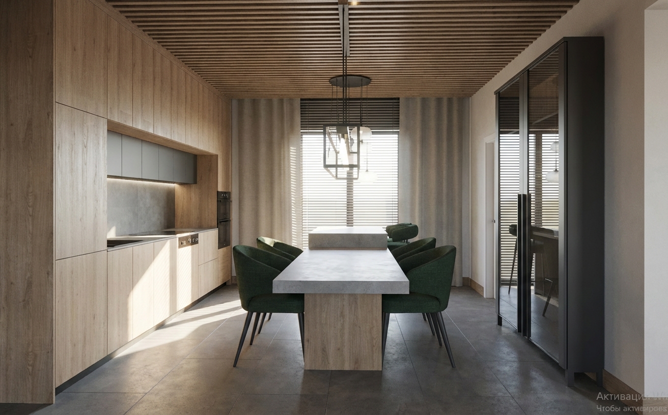 Дизайн кухни в стиле Контемпорари — фото интерьера от нейросети RoomGPT