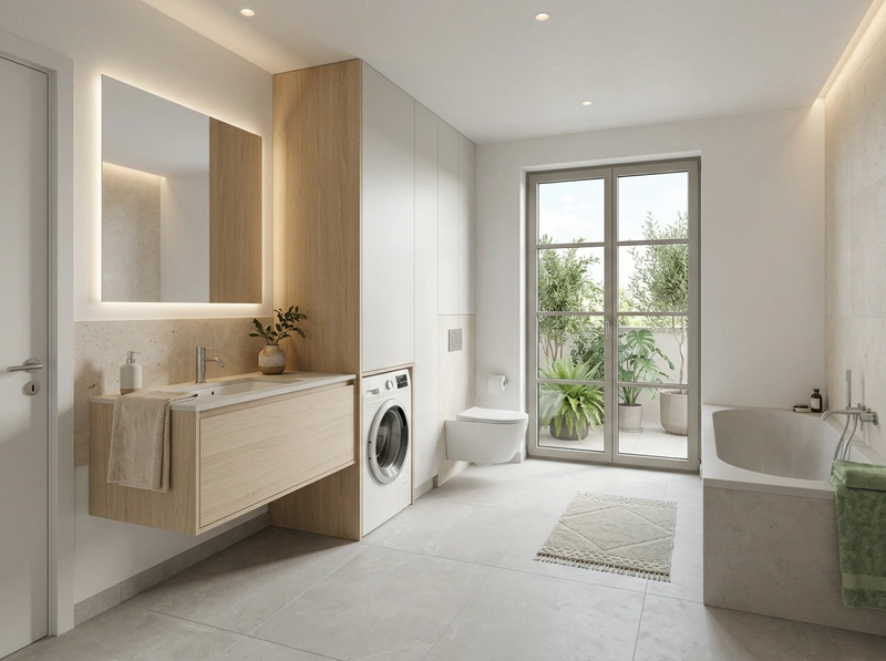 Дизайн ванной в стиле Минимализм — фото интерьера от нейросети RoomGPT