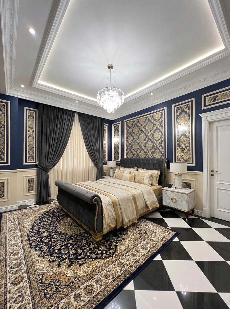 Дизайн спальни в стиле Классика — фото интерьера от нейросети RoomGPT