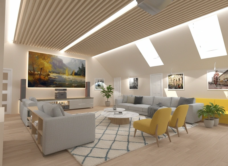 Дизайн интерьера в стиле Сканди — Гостиная от нейросети RoomGPT