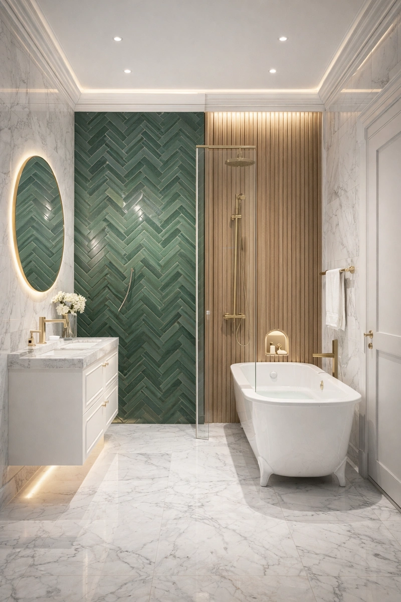 Дизайн интерьера в стиле Неоклассика — Ванная от нейросети RoomGPT