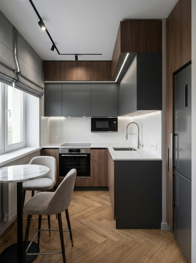 Дизайн интерьера в стиле Контемпорари — Гостиная от нейросети RoomGPT