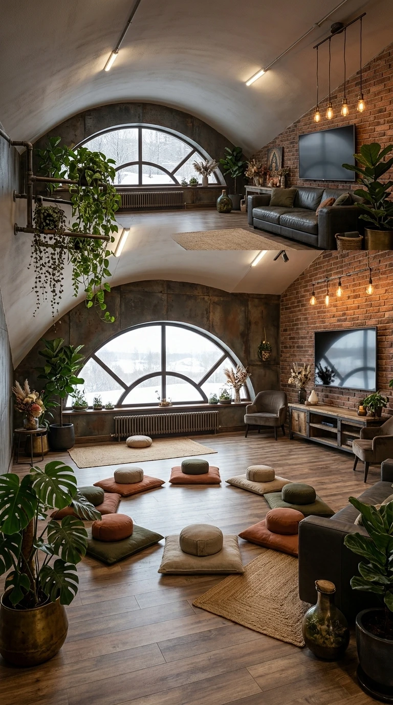 Дизайн гостиной в стиле Лофт — фото интерьера от нейросети RoomGPT