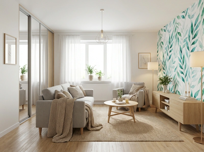 Дизайн интерьера в стиле Хюгге — Гостиная от нейросети RoomGPT