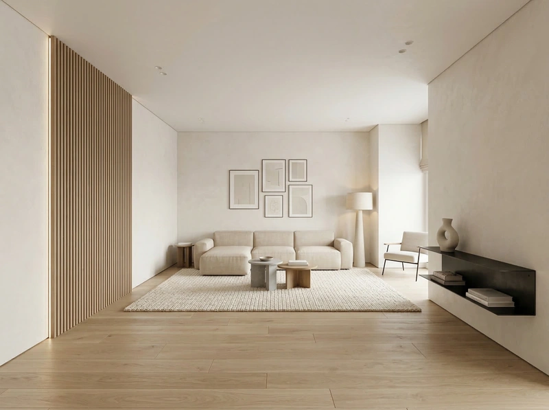 Дизайн интерьера в стиле Минимализм — Гостиная от нейросети RoomGPT