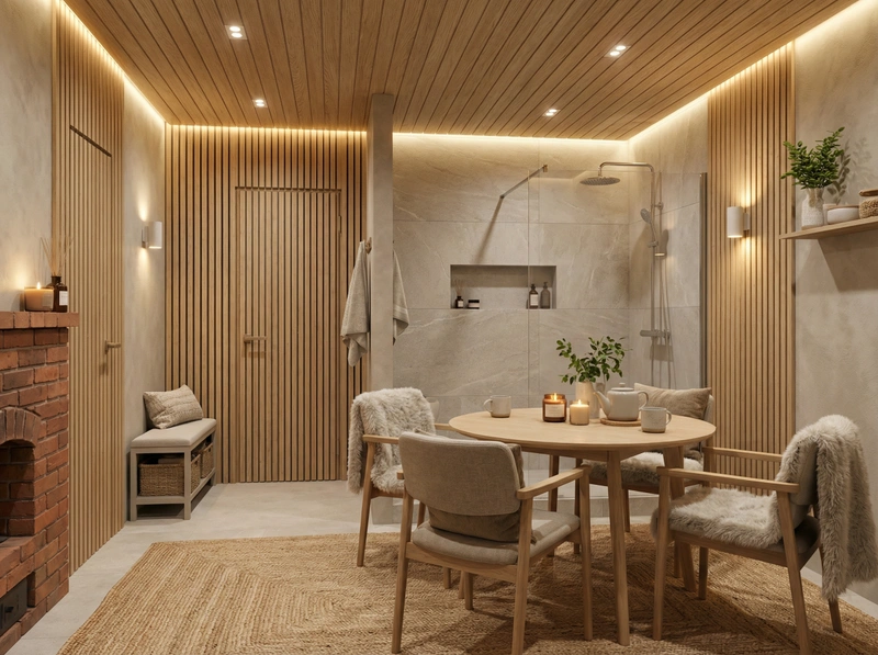 Дизайн интерьера в стиле Хюгге — Ванная от нейросети RoomGPT