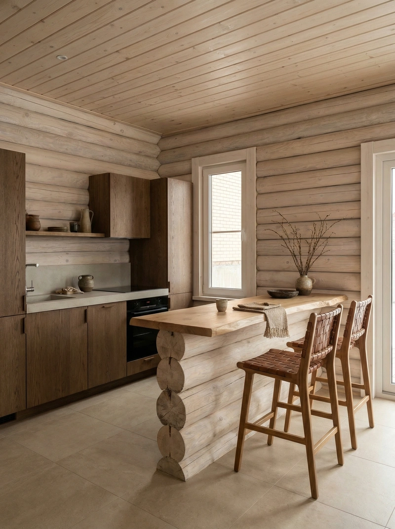 Дизайн кухни в стиле Japandi — фото интерьера от нейросети RoomGPT