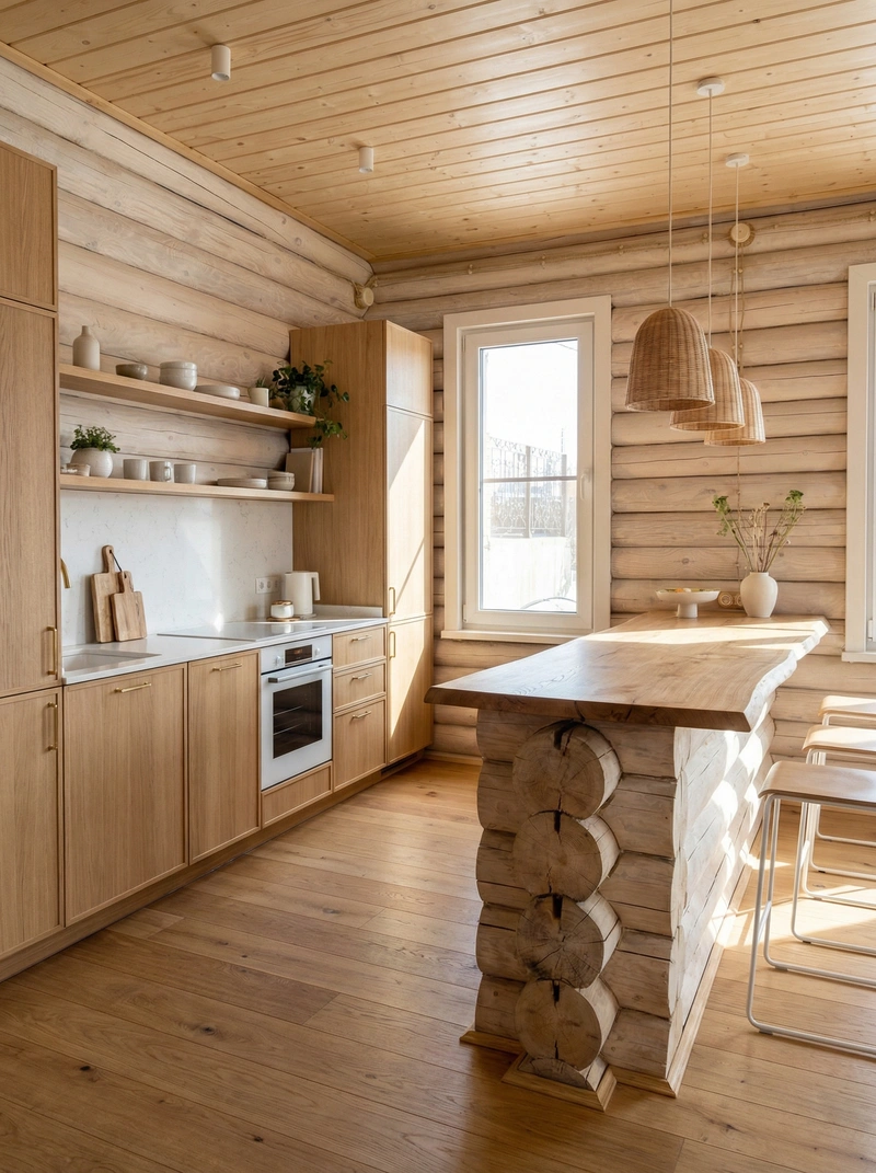 Дизайн интерьера в стиле Сканди — Кухня от нейросети RoomGPT