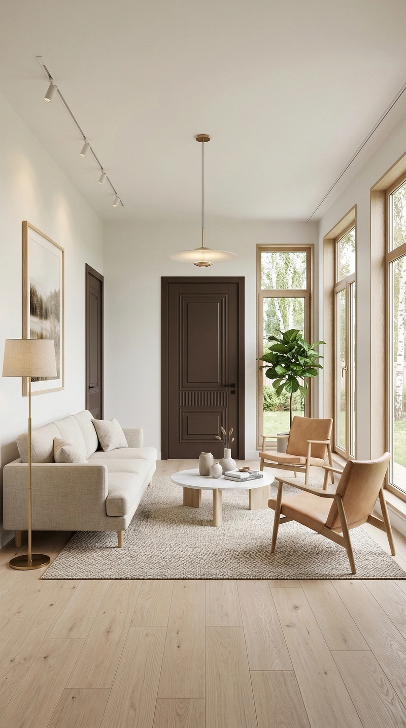 Дизайн гостиной в стиле Сканди — фото интерьера от нейросети RoomGPT