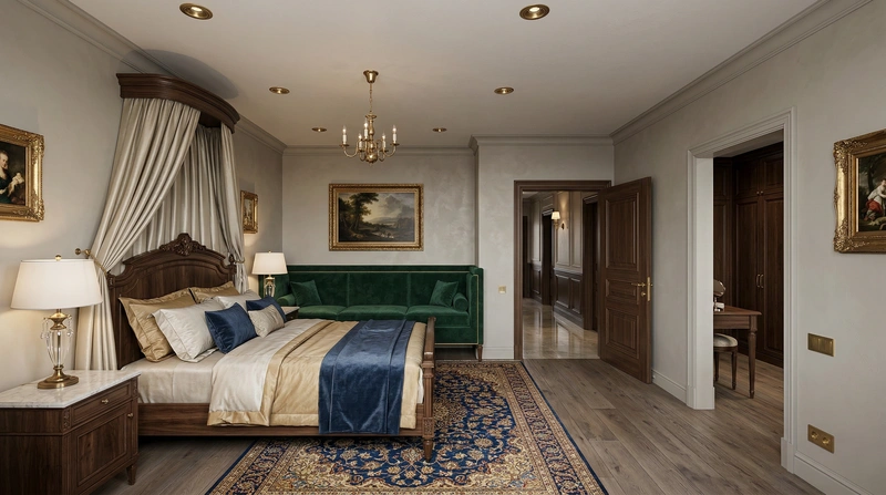 Дизайн интерьера в стиле Классика — Спальня от нейросети RoomGPT