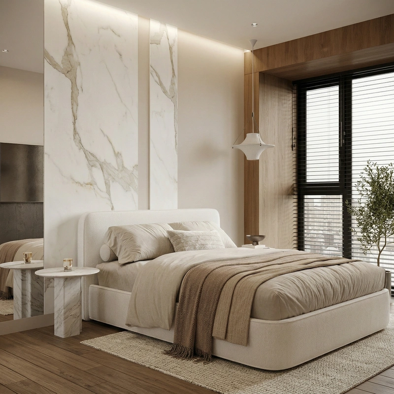 Дизайн спальни в стиле Минимализм — фото интерьера от нейросети RoomGPT