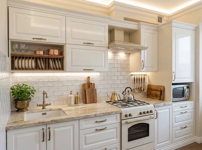 Дизайн интерьера в стиле Классика — Кухня от нейросети RoomGPT