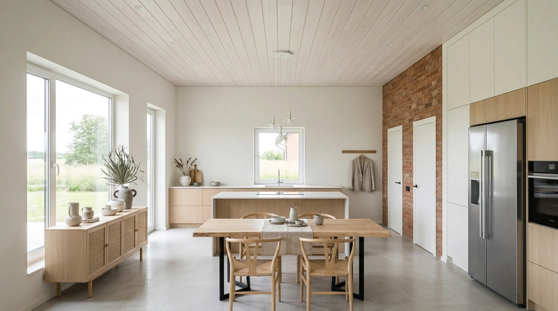 Дизайн кухни в стиле Сканди — фото интерьера от нейросети RoomGPT