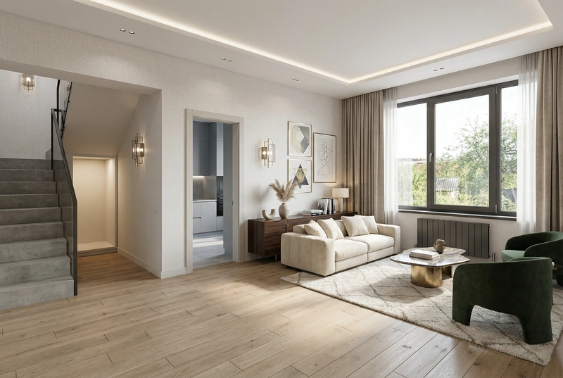 Дизайн интерьера в стиле Классика — Гостиная от нейросети RoomGPT