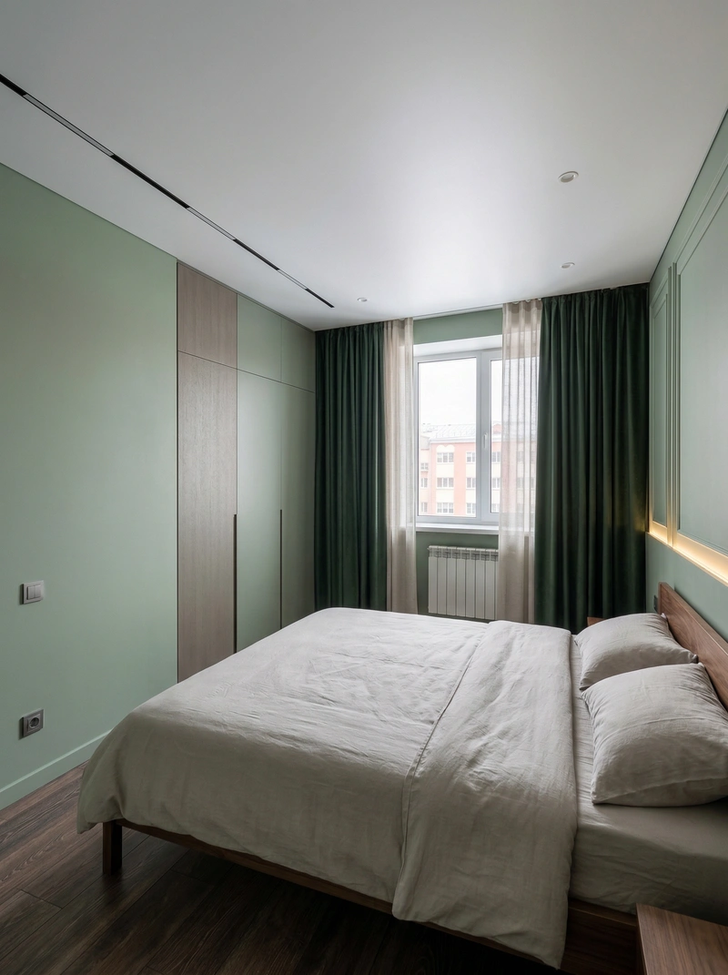 Дизайн интерьера в стиле Минимализм — Спальня от нейросети RoomGPT